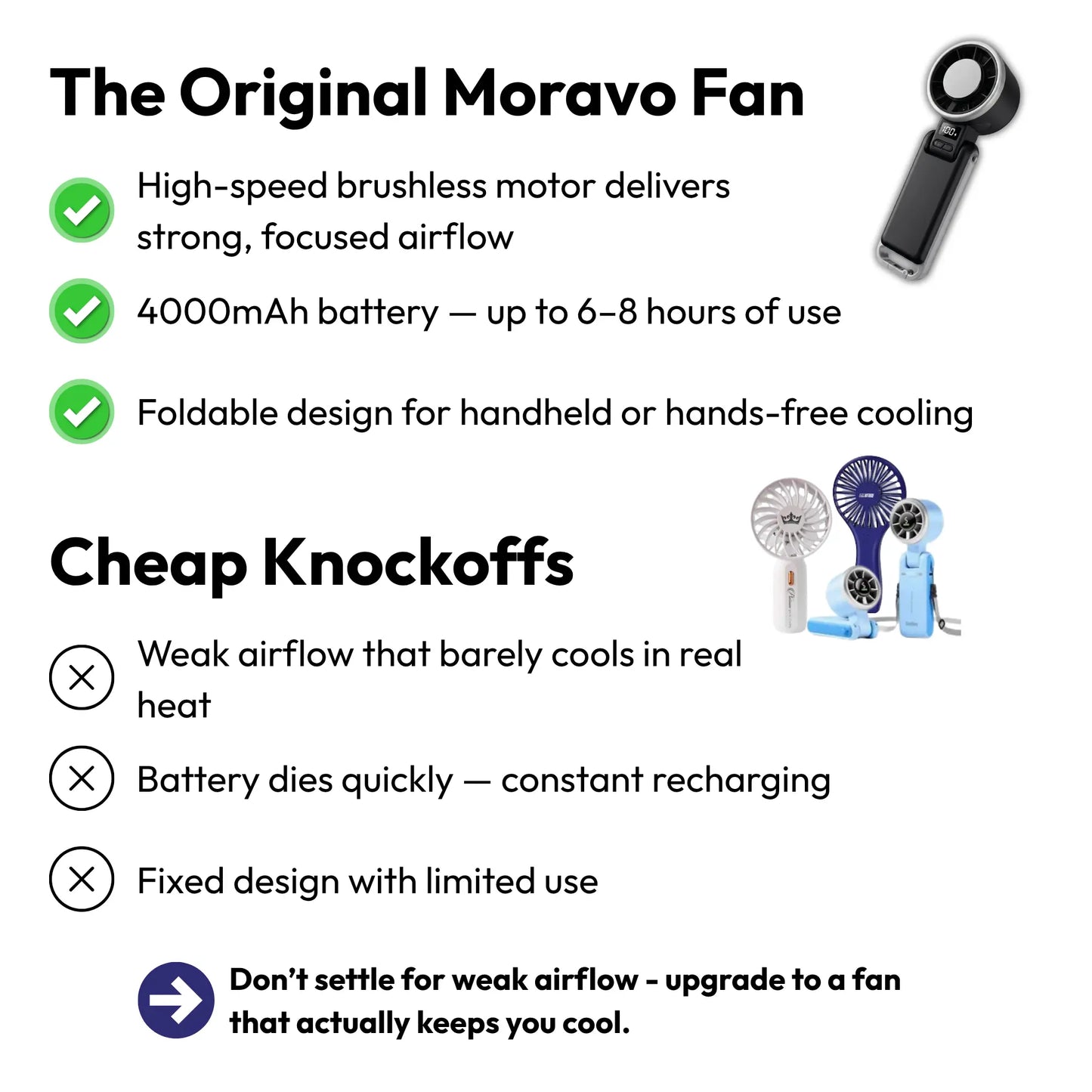 Moravo Handheld Fan - Stay Cool Anywhere